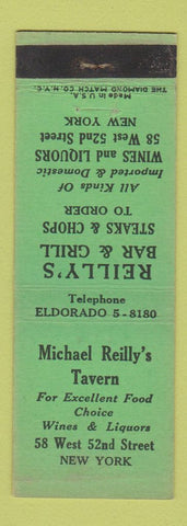 Matchbook Cover - Michael Reilly's Tavern New York City