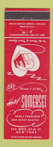 Matchbook Cover - Hotel Somerset New York City
