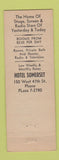 Matchbook Cover - Hotel Somerset New York City
