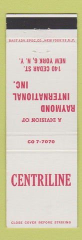 Matchbook Cover - Centriline Raymond International New York City