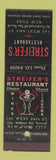 Matchbook Cover - Streifer's Restaurant New York City
