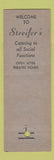 Matchbook Cover - Streifer's Restaurant New York City