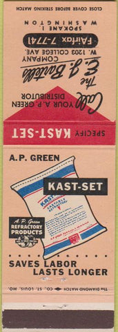 Matchbook Cover - EJ Barettls Co Spokane WA