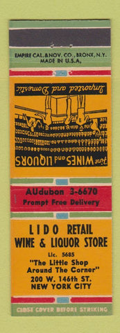 Matchbook Cover - Lido Retail Wine Liquor New York City