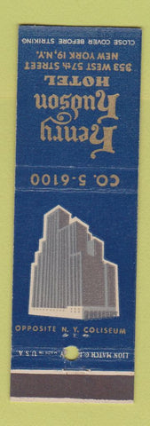 Matchbook Cover - Henry Hudson Hotel New York City