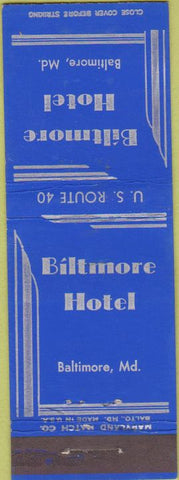 Matchbook Cover - Biltmore Hotel Baltimore MD