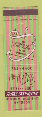 Matchbook Cover - Huddle Coffee Shop Hotel Lexington New York City
