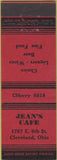 Matchbook Cover - Jean's Cafe Cleveland OH
