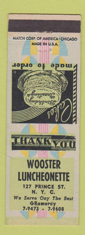 Matchbook Cover - Wooster Luncheonette New York City