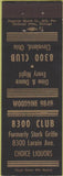 Matchbook Cover - 8300 Club Cleveland OH