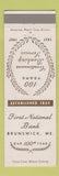 Matchbook Cover - First National Bank Brunswick ME 1957