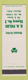 Matchbook Cover - DH Fields Shamrock oil gas Denver Colorado