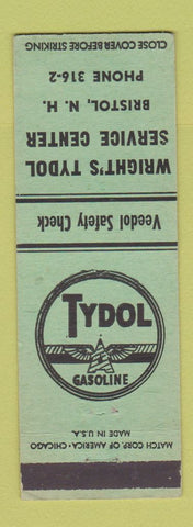 Matchbook Cover - Wright's Tydol oil gas Bristol NH