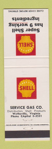 Matchbook Cover - Shell oil gas Wytheville VA