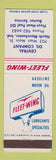 Matchbook Cover - Fleet Wing oil gas North Manchester IN