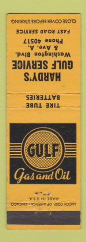 Matchbook Cover - Gulf oil gas Hardy's Beaumont TX?