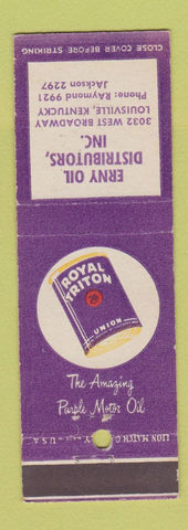 Matchbook Cover - Royal Triton oil gas Erny Dist Louisville KY