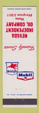 Matchbook Cover - Mobil oil gas Nevada Independent Oil