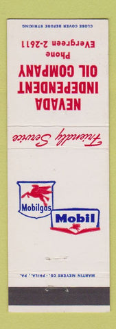 Matchbook Cover - Mobil oil gas Nevada Independent Oil