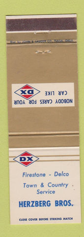 Matchbook Cover - DX oil gas Herzberg Bros