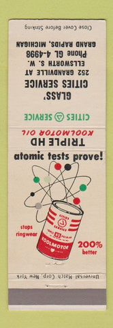 Matchbook Cover - Cities oil gas Glass' Grand Rapids MI