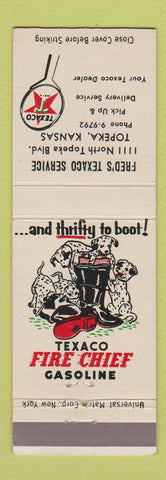 Matchbook Cover - Texaco oil gas Fred's Topeka KS