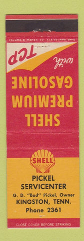 Matchbook Cover - Shell oil gas Kingston TN Pickel