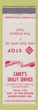 Matchbook Cover - Carey's Skelly oil gas Warrensburg MO