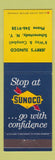 Matchbook Cover - Sunoco oil gas Jerry's Schenectady NY