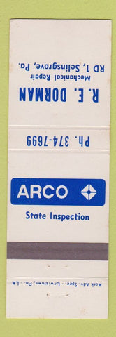 Matchbook Cover - Arco oil gas RE Dorman Selinsgrove PA