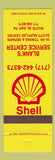 Matchbook Cover - Shell oil gas Blank's Gap PA
