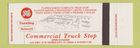 Matchbook Cover - Union 76 oil gas Truck Stop Haines City FL