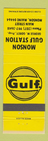 Matchbook Cover - Gulf oil gas Monson ME