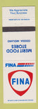 Matchbook Cover - Fina oil gas Merit Food Stores Odessa Midland TX