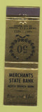 Matchbook Cover - Merchants State Bank North Branch MN 1955