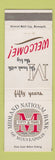 Matchbook Cover - Midland National Bank Minneapolis MN 1959