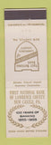 Matchbook Cover - First National Bank New Castle PA 1955