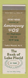 Matchbook Cover - Bank of Lake Placid NY 1959