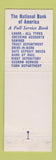 Matchbook Cover - National Bank of America Salina KS 1962