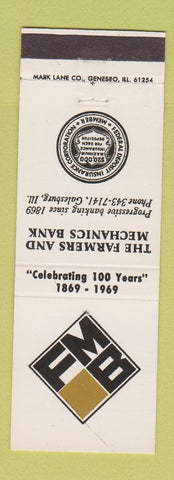Matchbook Cover - Farmers and Mechanics Bank Galesburg IL 1969