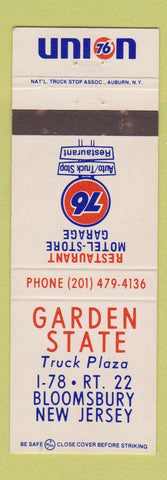 Matchbook Cover - Union 76 oil gas Garden State Bloomsbury NJ