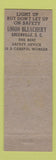 Matchbook Cover - Union Bleachery Greenville SC safety