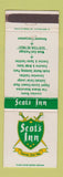 Matchbook Cover - Scots Inn  Columbus OH Springfield Lima Piqua
