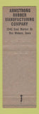 Matchbook Cover - Armstrong Rubber Manufacturing Des Moines IA safety