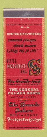 Matchbook Cover - Silverton Train General Palmer Motor Hotel Durango Colorado
