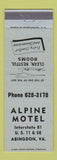 Matchbook Cover - Alpine Motel Abingdon VA