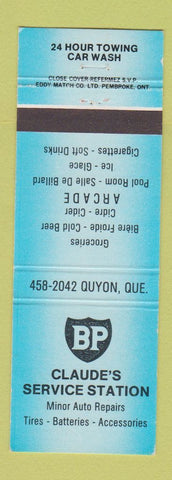 Matchbook Cover - CP oil gas Claude's Quyon QC