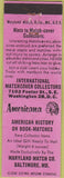 Matchbook Cover - Match Collectors RMS Baltimore MD Perkins Americana
