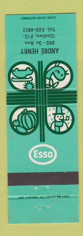 Matchbook Cover - Esso oil gas Andre Henry Quebec QC