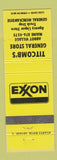 Matchbook Cover - Titcomb's General Store Exxon oil gas Abbot Village ME